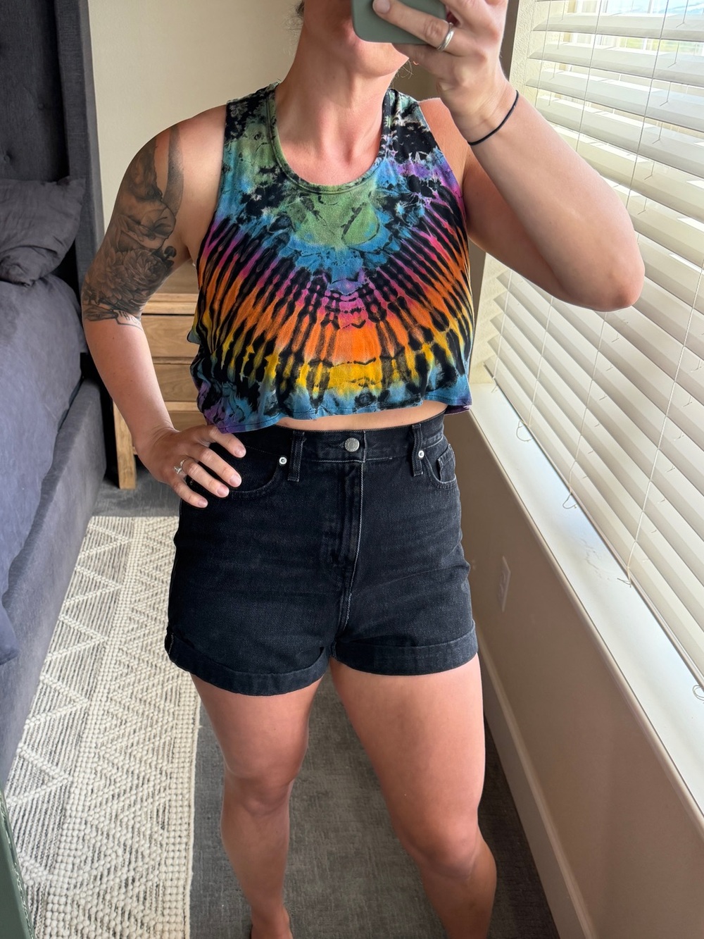 Kathmandu Multicolor Tie-Dye Racerback Crop Tank